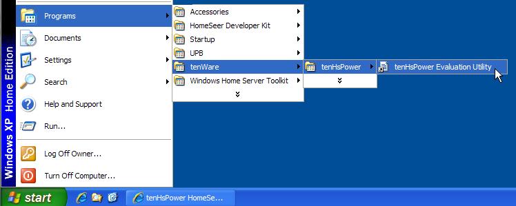 tenPowerEval Start Menu