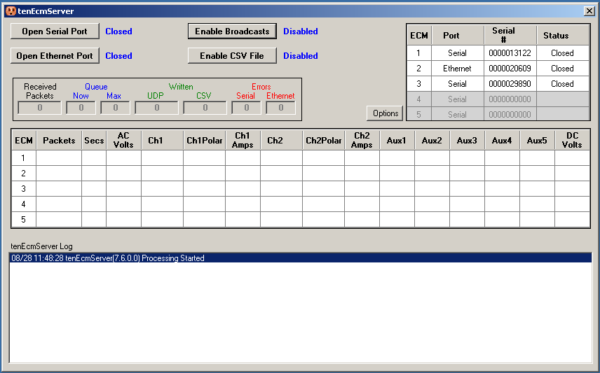 Configuration Screen