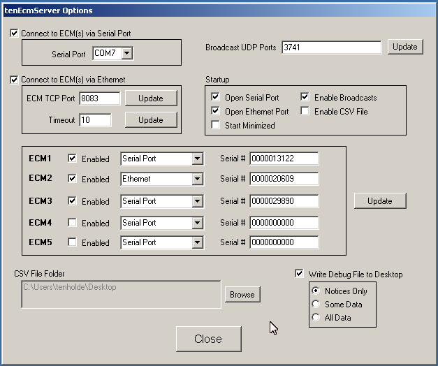 Options Dialog