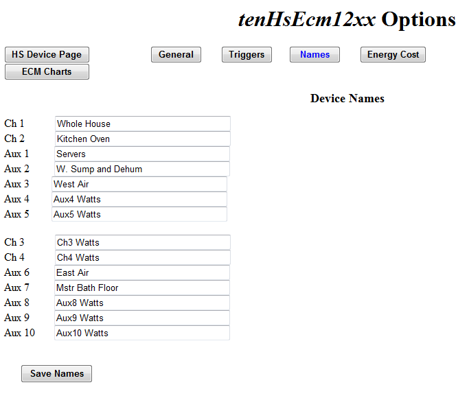 Names Options