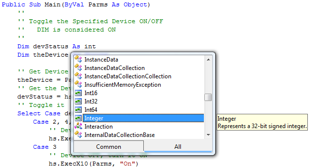 Intellisense